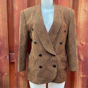 Suzelle Classic Brown Double-Breasted Blazer